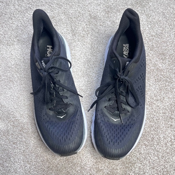 Hoka Clifton 7 Mens Sneakers Shoes Black 12 - Picture 2 of 7